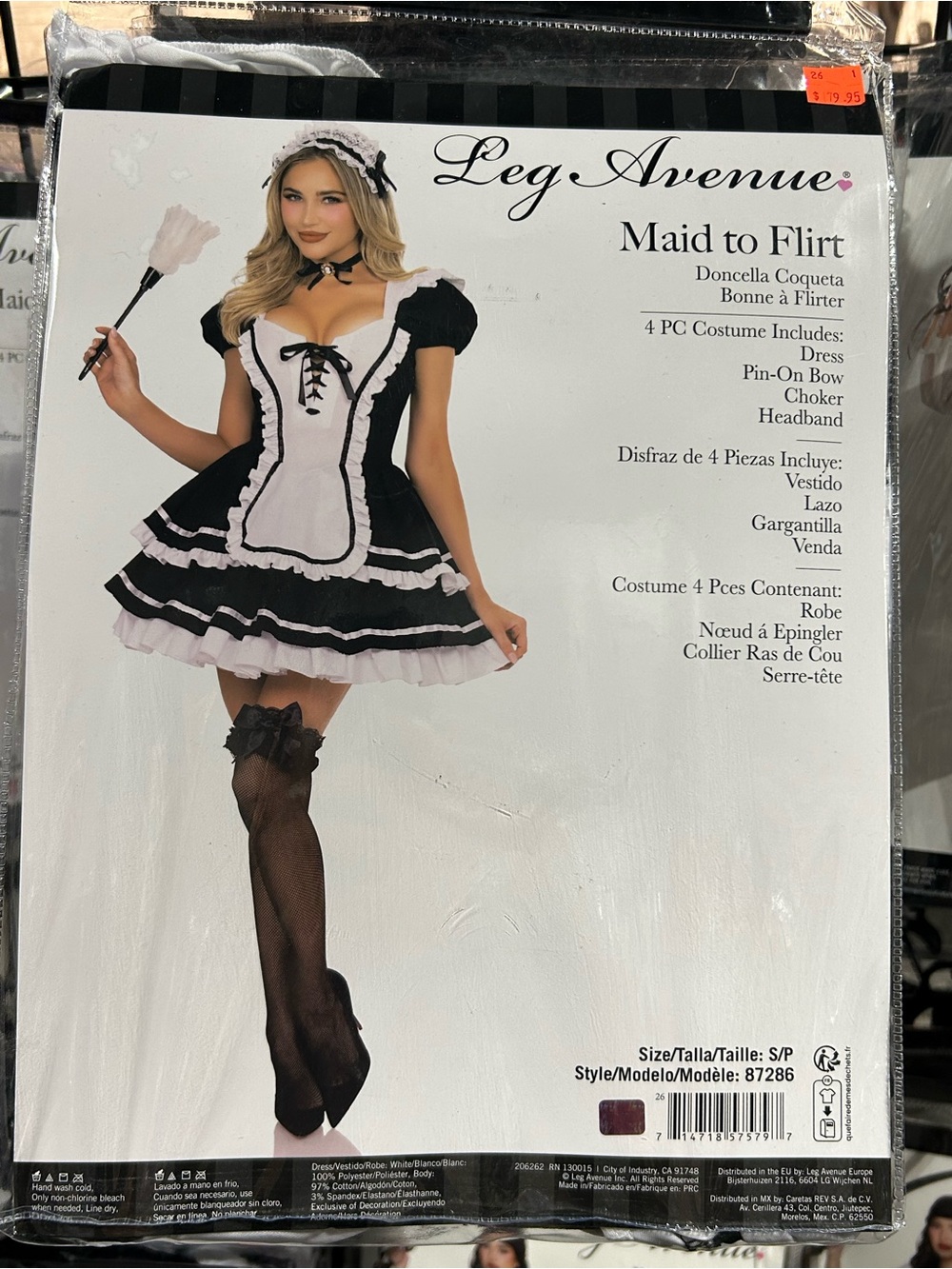 Leg Avenue Maid Costume - Black and White